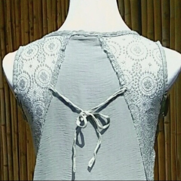 BRAND NEW SEDUZIONE Blue Lace Overlay Tie Back Tunic OS - Picture 3 of 7